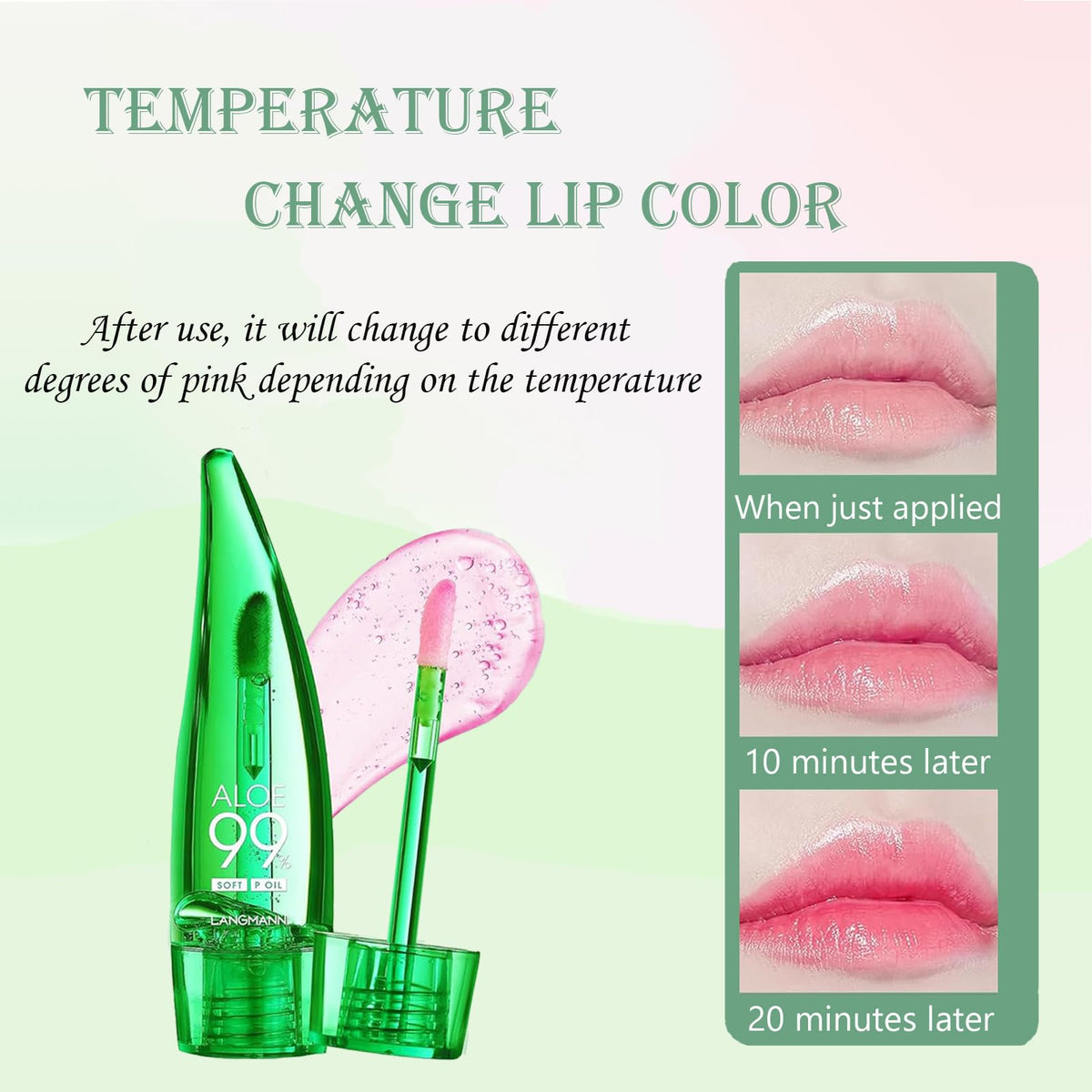 syloripha Syloripha Aloe Vera Lip Oil - PH Temperature Color Changing Gloss, Long Lasting Moisturizing Lip Care Balm, Light Texture No Greasy Lip Care Product For Women