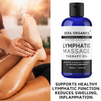 Lymphatic Drainage Massage Oil – Arnica, Coconut & Essential Oils for Detox, Circulation & Post-Surgery Recovery – Supports Lipoedema, Swelling & Massage Therapy – 100ml | Sera Organics