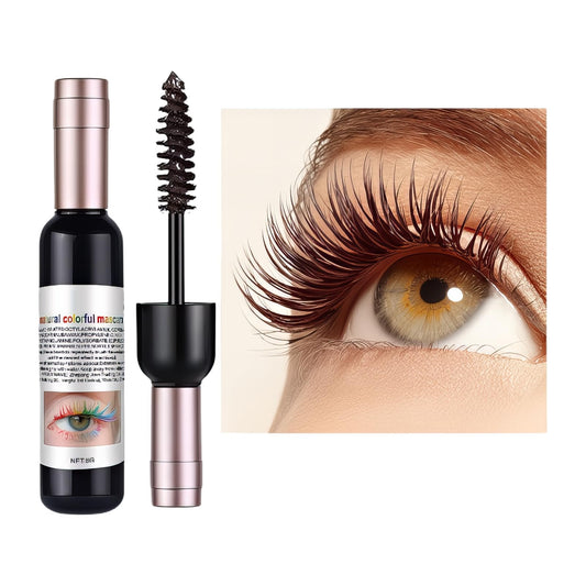 Dark Brown Mascara for Eyes, Long Lasting Thick,Quick Drying & Non-Clump, Smudge-Proof Fiber Mascara, Instant Hair Dye for Christmas, Halloween, Birthdays, Parties