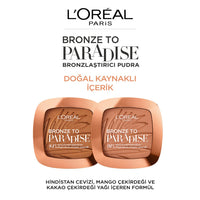 L'Oreal Paris L’Oreal Paris Bronzer, Super Buildable, Back To Bronze Matte Bronzing Pressed Powder, Shimmer Free, Medium, Compact Case, Tanned Look all Year, Matte Bronzing Formula