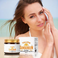 Generic Beef Tallow Sunscreen SPF 50 Face Moisturiser - Natural Grass Fed Tallow Skin Care,Tallow Balm Instant Sun Protection, Lightweight Non Greasy Sun Cream for Dry Skin,Water