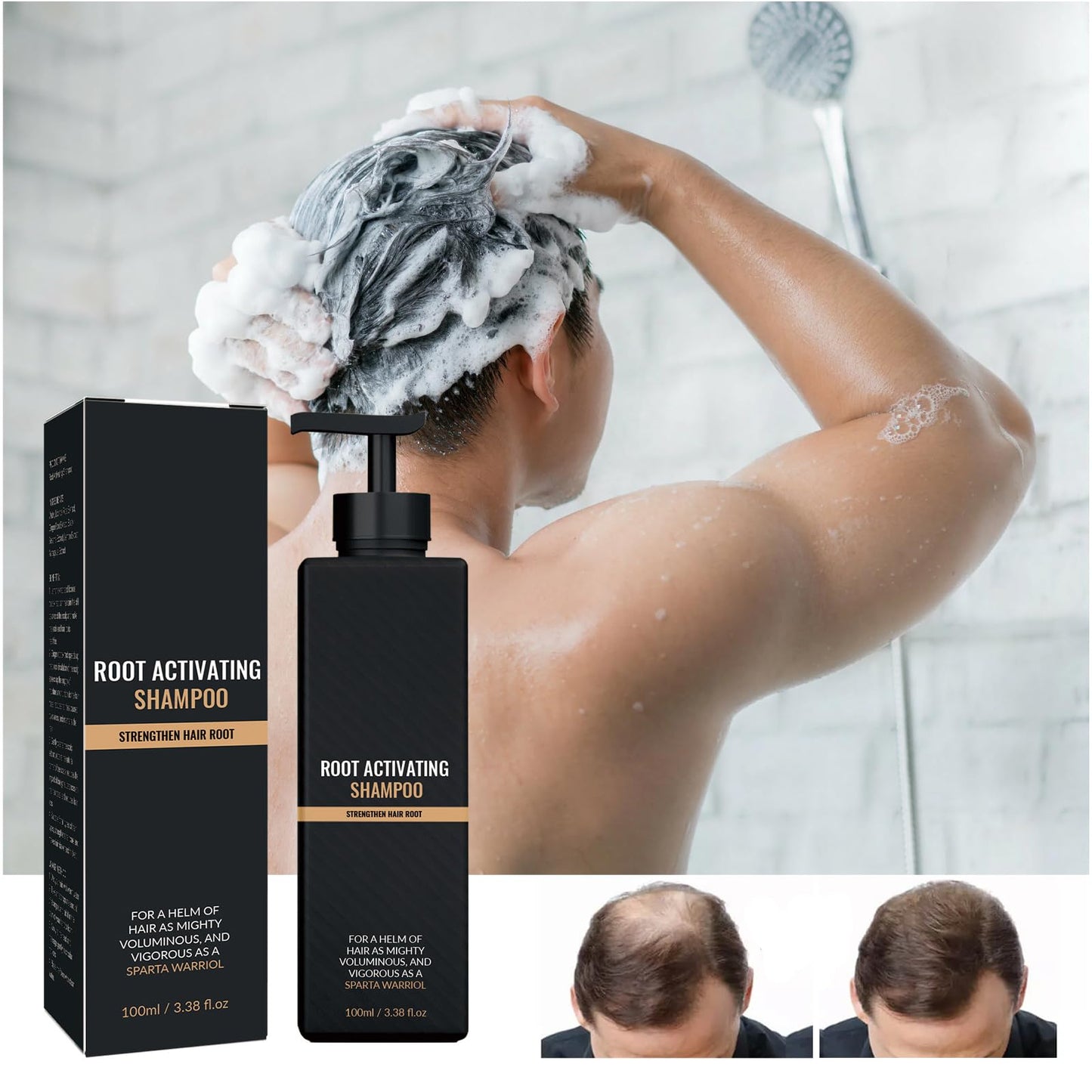 KOAHDE Man Root Activator Shampoo,Root Activator Shampoo,Root Activator Shampoo for Men,Hair Growth Shampoo,Shampoo for Thinning Hair and Hair Loss,Natural Herbal Essence Shampoo,with Scalp Comb