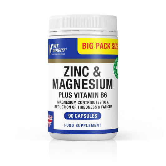 R&C Components Ltd Zinc & Magnesium Capsules with Added Vitamin B6, Supporting Immunity and Reducing Fatigue (90 Capsules)