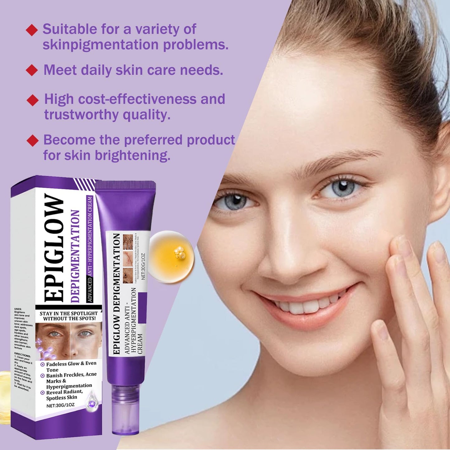 Epiglow Melanex Advanced Anti-Hyperpigmentation Cream, Dark Spot Remover for Face & Body, Pigmentation Removal Cream, Reduces Hyperpigmentation, Age Spots, Improve Skin Tone, for All Skin Types