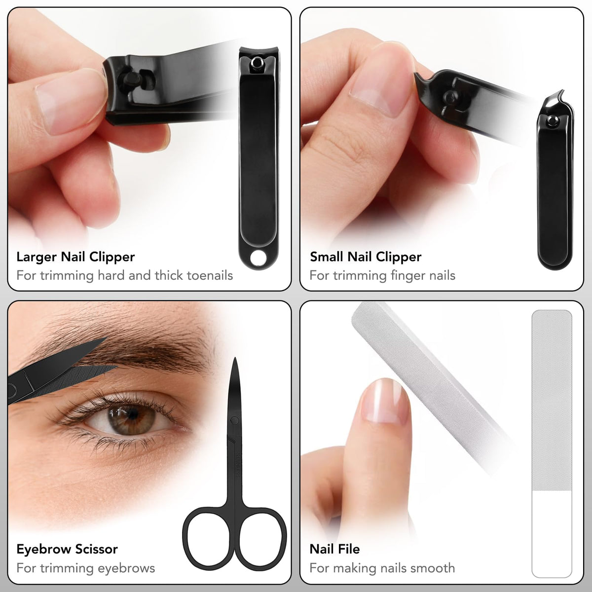 Keiby Citom Tweezers Set and Nail Clippers 8Pcs Precision No Gaps Eyebrow Tweezer Kit