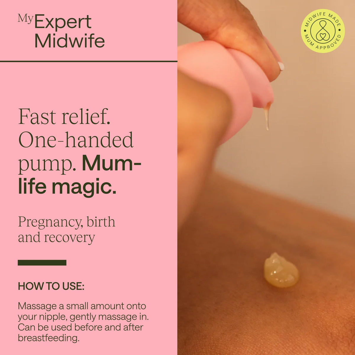 My Expert Midwife No Harm Nipple Balm, 100% Natural, medical grade Lanolin, fast relief, protection for sore cracked nipples. Moisturising, odourless, tasteless, breastfeeding Safe Nipple cream, 60ml