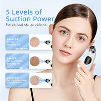 GUPAY Blackhead Remover Vacuum, Pore Vacuum with 1080p HD Camera Visible Facial Pore Cleanser with 4 Suction Heads, 5 Suction Power for Pimple Acne Whitehead Deep Cleansing Remover Tool