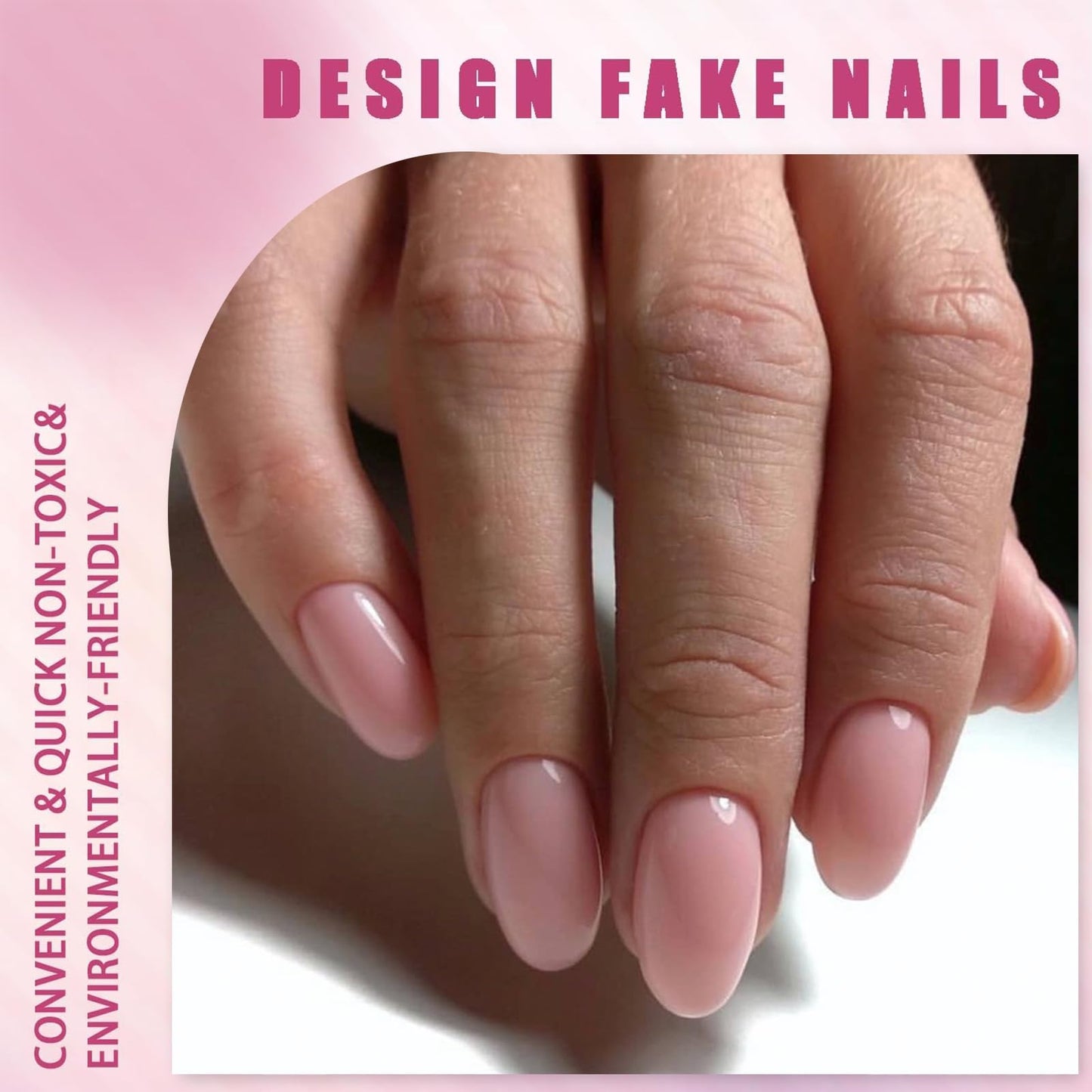 Generic Dusty Pink Press On Nails – 24PCS Short Oval & Almond Fake Nails, Glossy Solid Color Gel Full Cover Acrylic Nails, Reusable & Long-Lastingfor Women, Easy DIY Application