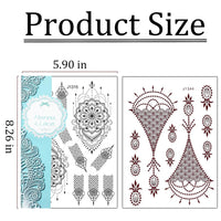 XMASIR 12 Sheets Temporary Tattoo Stickers, Indian Mandala Fake Tattoos Kit