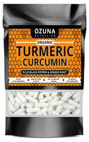 OZUNA NUTRITION Organic Turmeric Capsules High Strength Curcumin with Black Pepper and Ginger 1812mg | 60 Capsules
