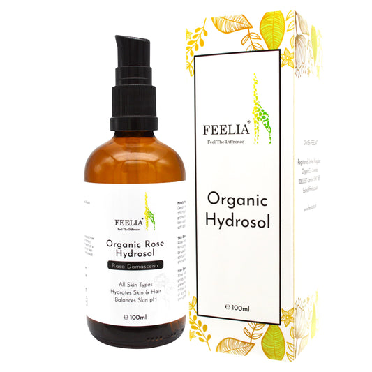 Feelia - Organic Damask Rose Hydrosol Water, Steam Distilled, Pure & Natural Toner, All Skin Types, Hydrates The Skin & Hair, Balances Skin pH & Moisturise (Rose)
