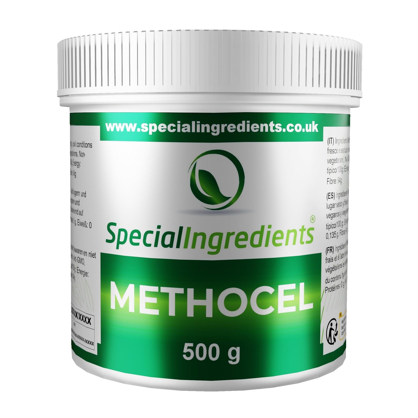 SPECIAL INGREDIENTS Methocel (Methylcellulose) 500g Premium Quality Food Grade, Vegan, Non-GMO, Gluten Free – Recyclable Container