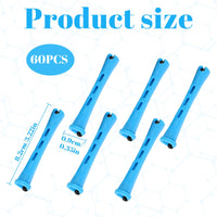 Qianeffort Perm Rods,60Pcs Small Size Perm Curlers,Blue Perming Rods Perm Kit Home Perm Rollers for Women,Perm Rods for Short Hair for Women Men Hairdressing Styling