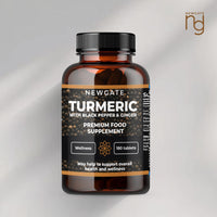 Newgate Labs Turmeric with Black Pepper and Ginger 180 High Strength Tablets - Overall Wellness Support - Premium Nutritional Supplement - GMO Free - Halal - Made in The UK