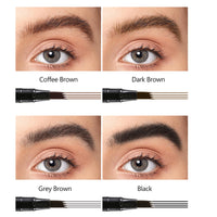 QIAWES Waterproof Eyebrow Pen - Micro Tip Eyebrow Pencil, Liquid Eyebrow Fork Tip Pen, Microblading Eyebrow Pen, Creates Natural 3D Eyebrow Hair, Long Lasting (Grey Brown)