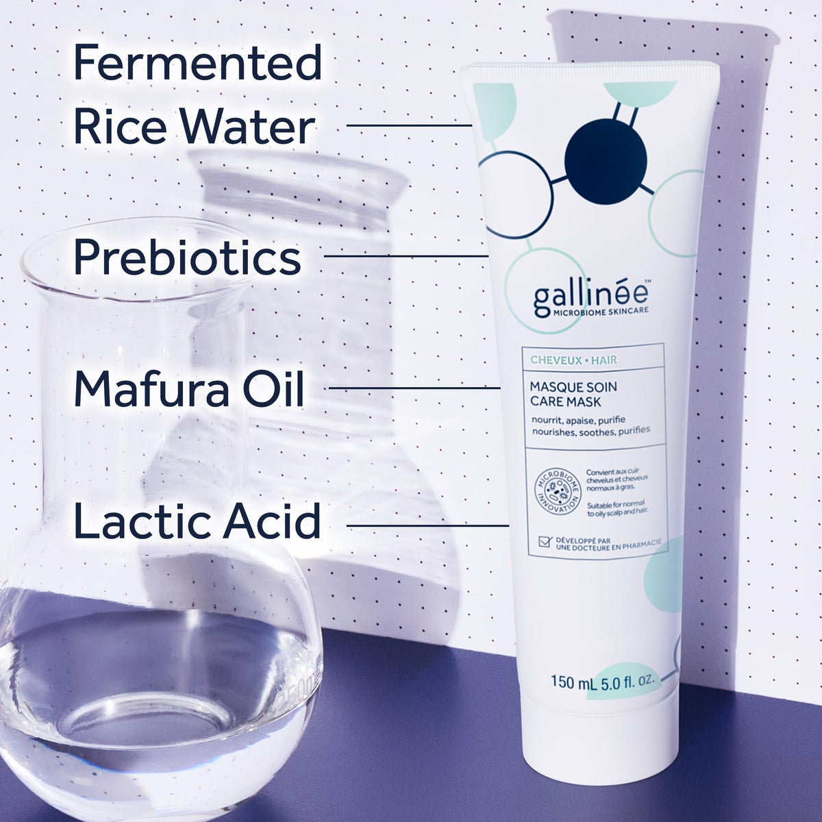 gallinée Gallinée - Hair Care Mask - Soothing & Nourishing Hair Mask with Fermented Rice Water & Prebiotics - Reduces Sebum & Nourishes Hair - for Normal to Oily Scalp & Hair - Dermatologically Tested - 150 ml