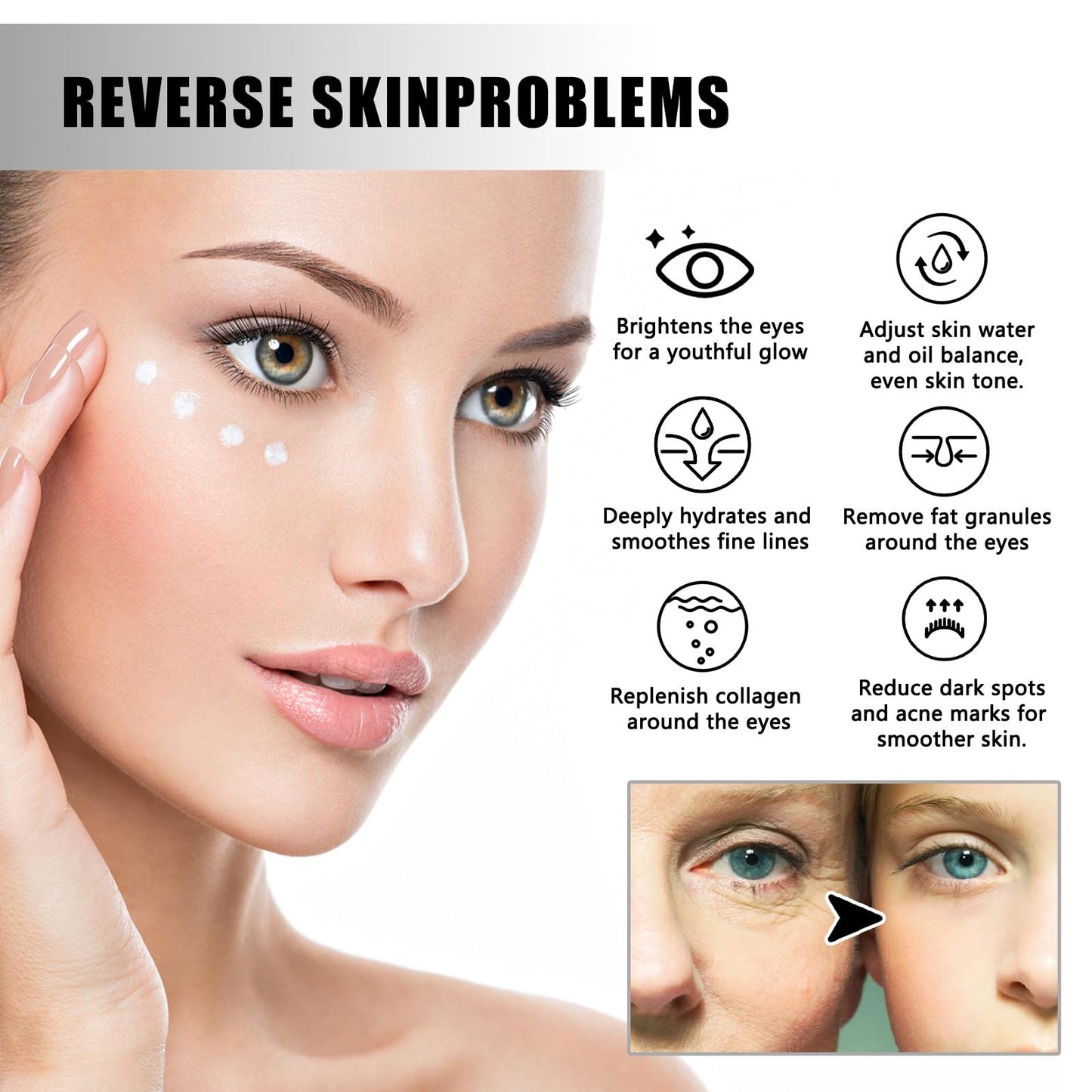 Rollerball Castor Oil,Castor Oil and Frankin-cense Eye Roller,Eye Cream for Dark Circles and Puffy Eyes,Eye Rollerball for Eyes,Eye Cream Anti Aging,Anti Wrinkle Eye Care Products,Eyebag Remover