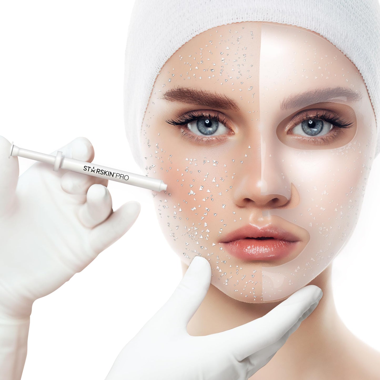 STARSKIN Pro Micro-Filler Sheet Mask - Anti-Aging - Contains Hyaluronic Acid Micro-Pyramids - 1 Filler Syringe and 1 Melting Mask