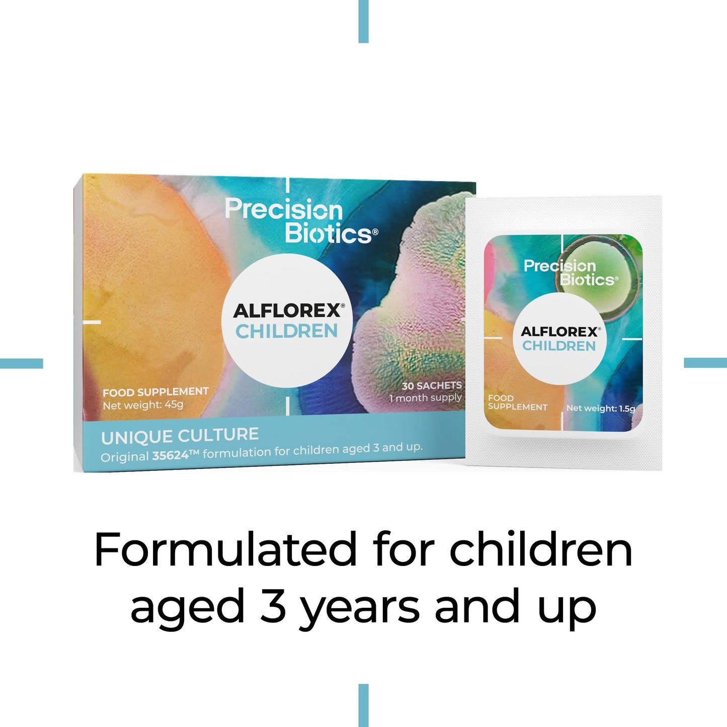 PrecisionBiotic Alflorex® Children - Original 35624™ Strain - Daily Gut Supplement for ages 3 and up - 30 Sachets