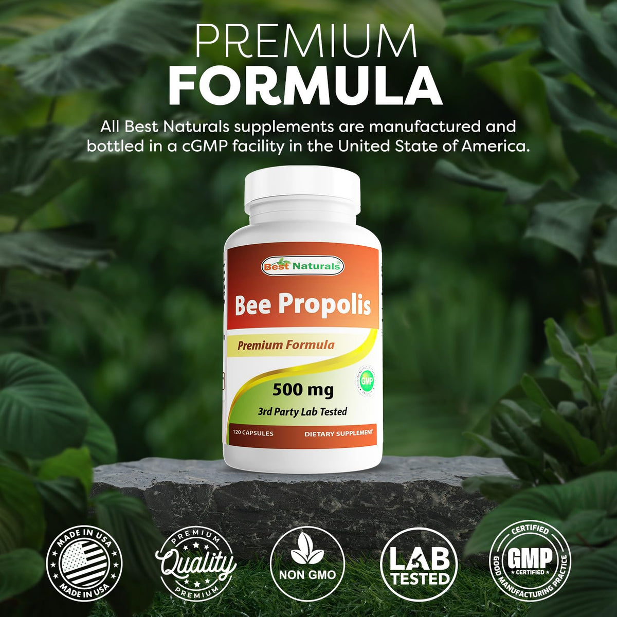 Best Naturals Bee Propolis 500 mg 120 Capsules (120 Count (Pack of 3))