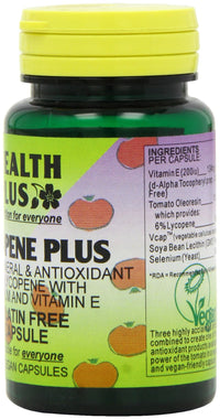 Health Plus Lycopene Plus 10mg Men's Health Plant Supplement - 30 Gelatin Free Capsules