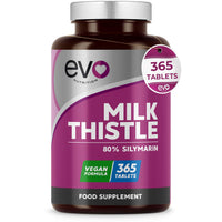 EVO NUTRITION EVO Nutrition Milk Thistle, 80% Silymarin, 365 Vegan Tablets