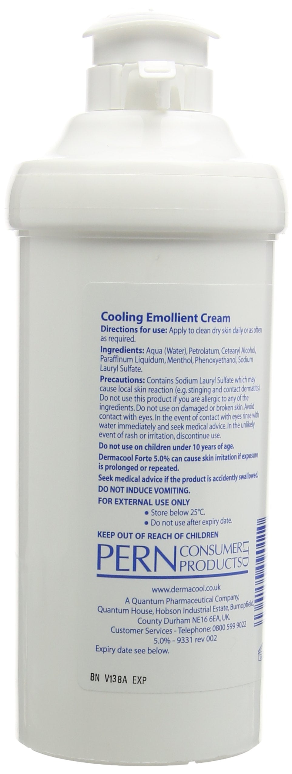 Troo Health Care Dermacool Forte 5% Menthol in Aqueous Cream, 500g (Pack Of 1)