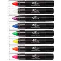 Neon Face Paint Stick by UV Glow - Genuine and original UV Glow product - glows brightly under UV Light! (Set of 8)