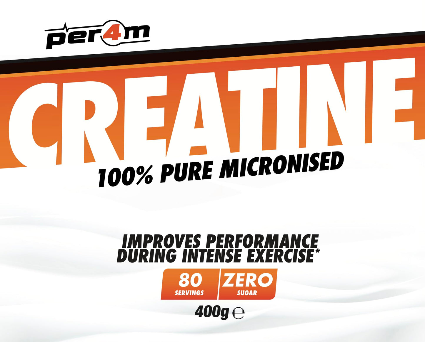 per4m Per4m Creatine Powder | 100% Pure Micronised Creatine Monohydrate | 5000mg of Creatine | 80 Servings (400g, Unflavoured)
