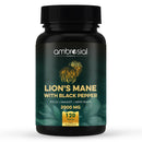 AMBROSIAL Ambrosial Lion’s Mane Mushroom Supplement with Black Pepper – 2000 mg High Strength Extract per Serving – Plant-Based Brain & Body Balance Formula – 120 Vegan Tablets – Non-GMO, Gluten-Free
