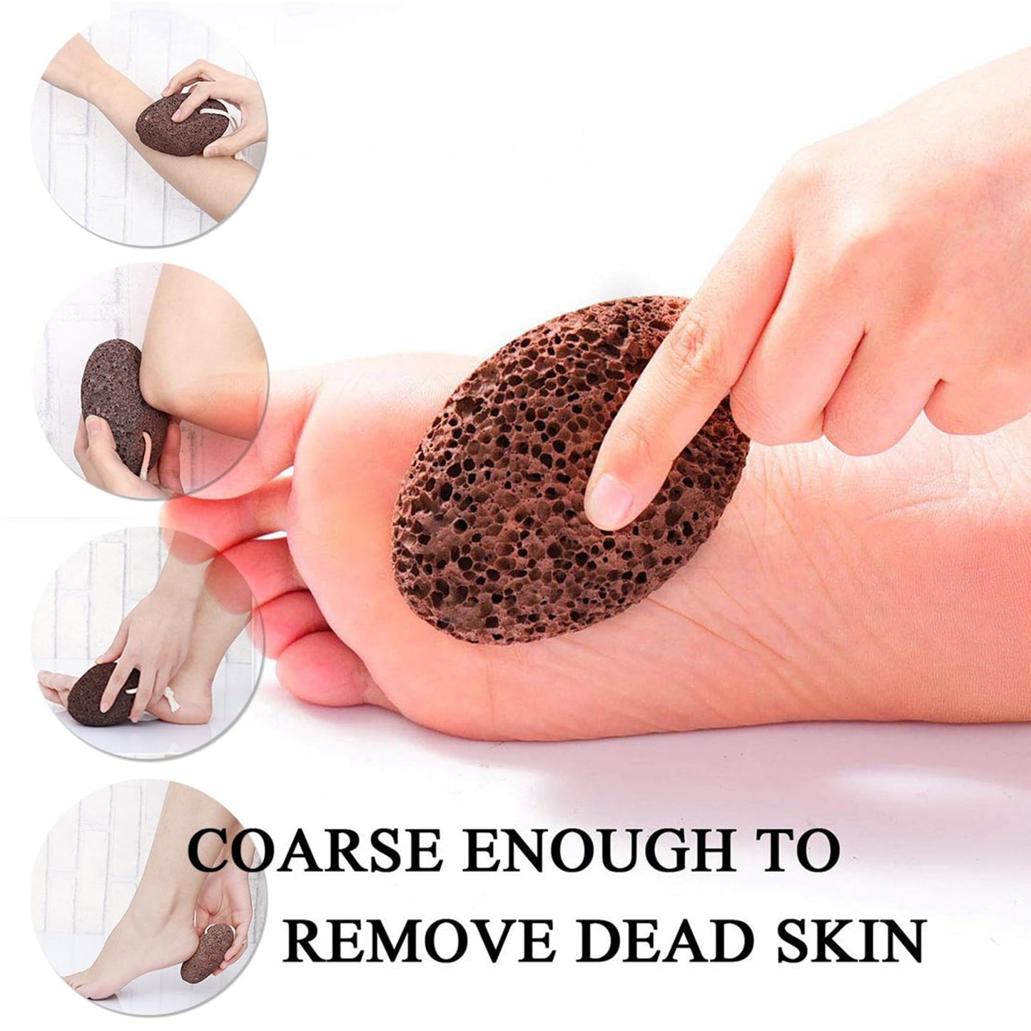 PHOGARY Natural Pumice Stone for Feet, 1 Pack Volcanic Lava Foot Stone Pedicure Tools Hard Skin Callus Remover for Feet and Hands - Natural Foot File Exfoliation to Remove Dead Skin-Black Foot Pumice
