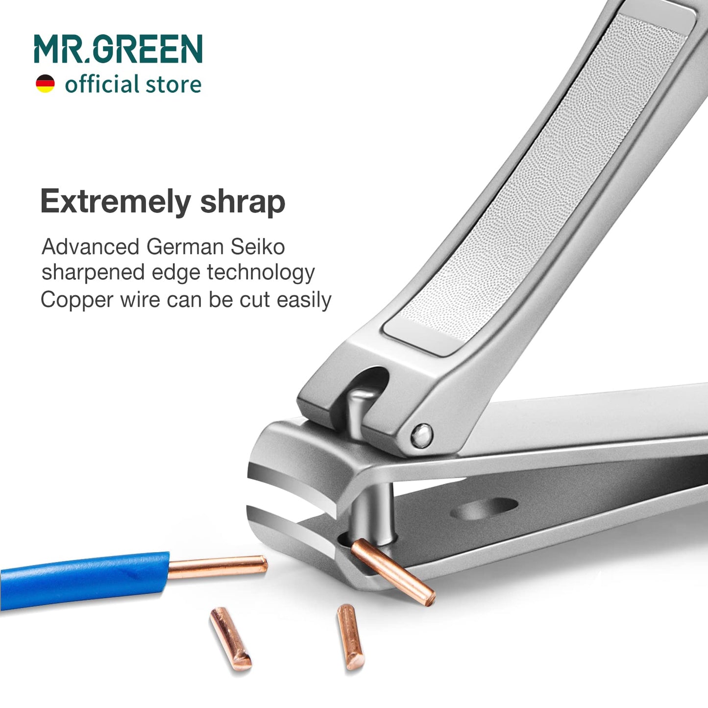 MR.GREEN Nail Clippers with Build-in Nail File Stainless Steel Anti-Rust Nail Scissors Manicure and Pedicure Tools for Women, Men and Seniors