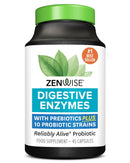 Zenwise Probiotic Digestive Multi Enzymes, Probiotics for Digestive Health, Prebiotics and Probiotics for Bloating Relief and Digestion - 45 Count