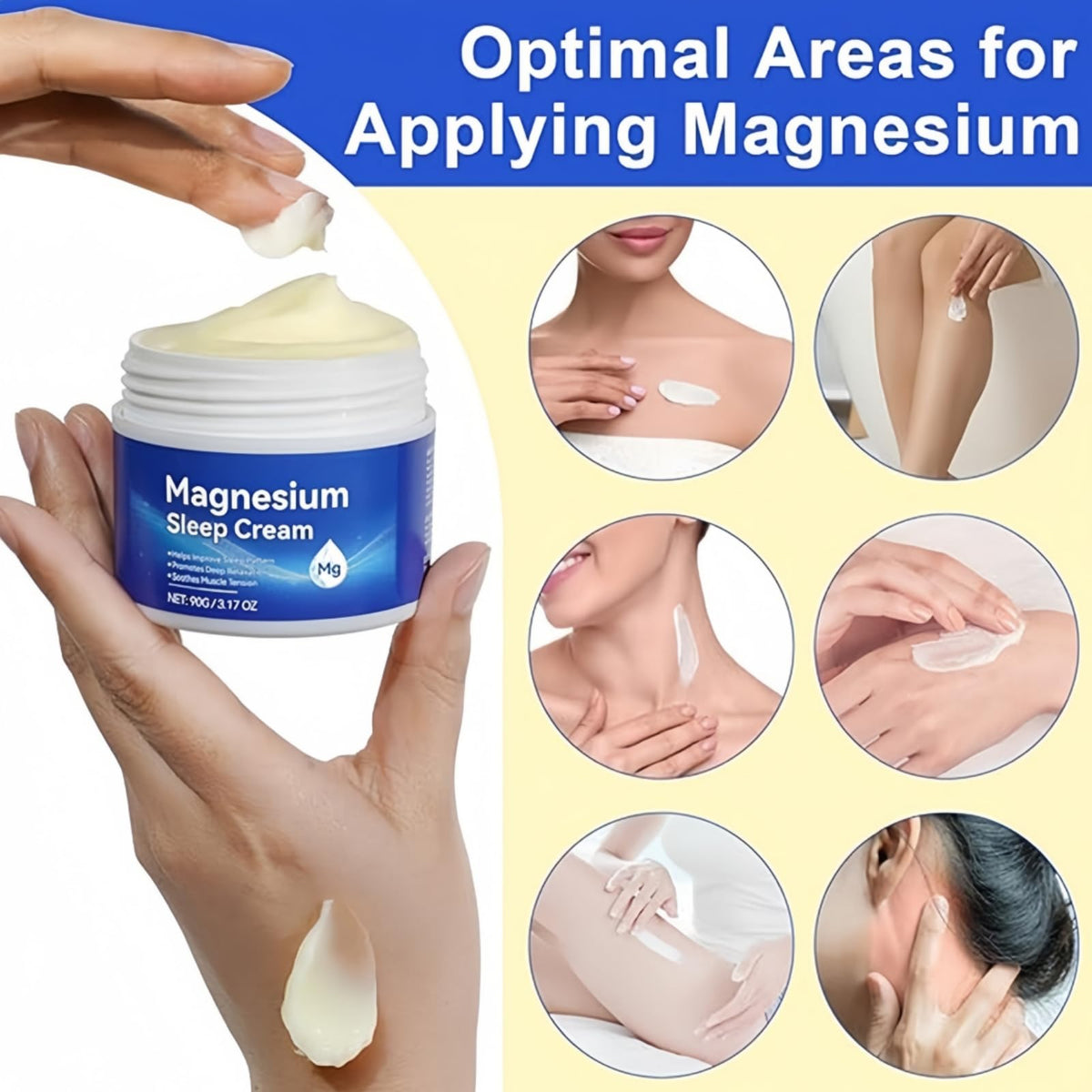 SONGMART Magnesium Butter - Magnesium Cream for Better Sleep - Moisturizing Lotion for Restful Sleep & Relaxation - Soothing Cream, Soothe Body & Mind