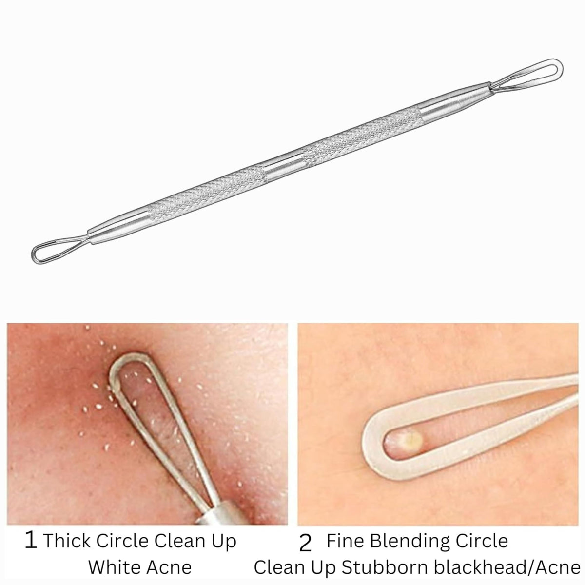 Glamified , glam Glamified Blackhead Remover Professional Skincare Spot Treatment Blackhead Remover Tool for Blemish Comedone Whiteheads Pimple Popper with Double Sided Soft Touch and Anti-Slip Design