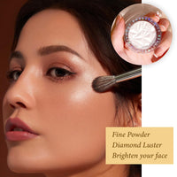 LYNTYAOU Highlighter Powder Makeup Palette, Diamond Shine Highlighter, Face Highlighter Palette, Long Lasting Lightweight Shimmer Colors for Highlighting and Contouring (Pearl White)