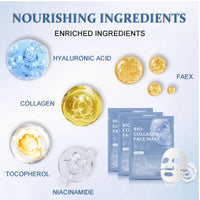 Shefave Bio Collagen Face Mask, Bio Collagen Real Deep Mask, Overnight Face Mask- 3Pcs Collagen Mask Hydrating Face Mask Sheet Mask - Face Masks Skincare Face Pack Anti Aging Face Mask Set