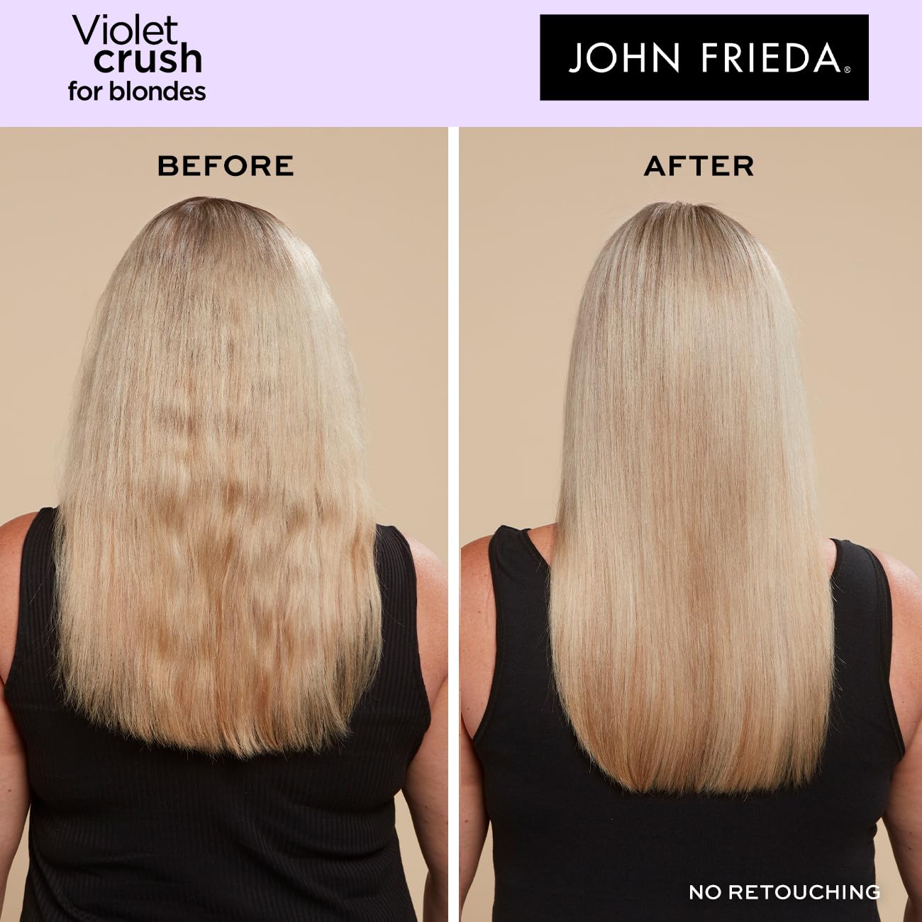 John Frieda Violet Crush for Blondes Toning Conditioner for Blonde Hair, Purple Conditioner for Blondes Value Pack 500 ml