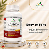Supplement Tree Bioactive B Complex with Vitamin C – Methylated B12, Folate (5-MTHF), B6 P5P, PABA, Choline, Inositol – High Strength, 90 Vegan Capsules – Non-GMO