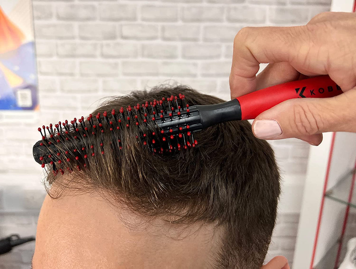 Kobe Professional Quiff Roller - Men's Round Hair Brush - Blow Dry Hairbrush for Men (Small)