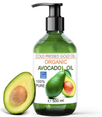 bleu & marine Bretania Bleu & Marine Bretania – Organic Avocado Oil, 100% Natural, Moisturising for Skin, Body, Face, Hair, Nails, Cuticles – Ideal for Body Massage – 500 ml
