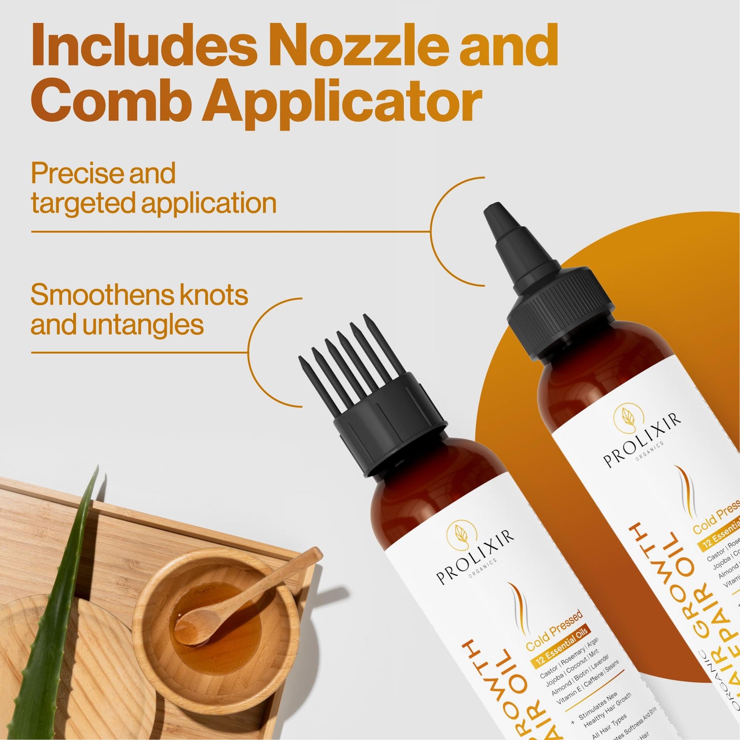 Organic Castor Oil with Rosemary, Argan, Jojoba, Almond & Coconut Oil - Natural Hair Loss Treatment