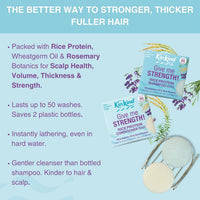 KinKind Rice Water Shampoo Bar for Hair Growth. Give Me STRENGTH! Shampoo Bars for hair UK made. Solid Shampoo Bar with Rice Protein & Rosemary for Thickening Menopause, Thinning, Fine & Flat Hair