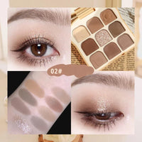 Meidimeijia 9-Color Toast Eyeshadow Palette - Matte, Shimmer, Metallic & Glitter Shades for Smoky, Neutral & Everyday Makeup | Highly Pigmented, Blendable & Long-Lasting (2# Fuji First Snow)