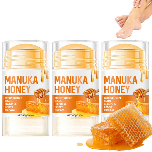 3pcs Moisturizing Hand & Foot Cream for Very Dry Skin - Cracked Heel Repair, Athletes Foot Care with Manuka Honey, Fast Absorption, Anti Dryness & Anti Crack, Portable Daily Size (1.41 oz)