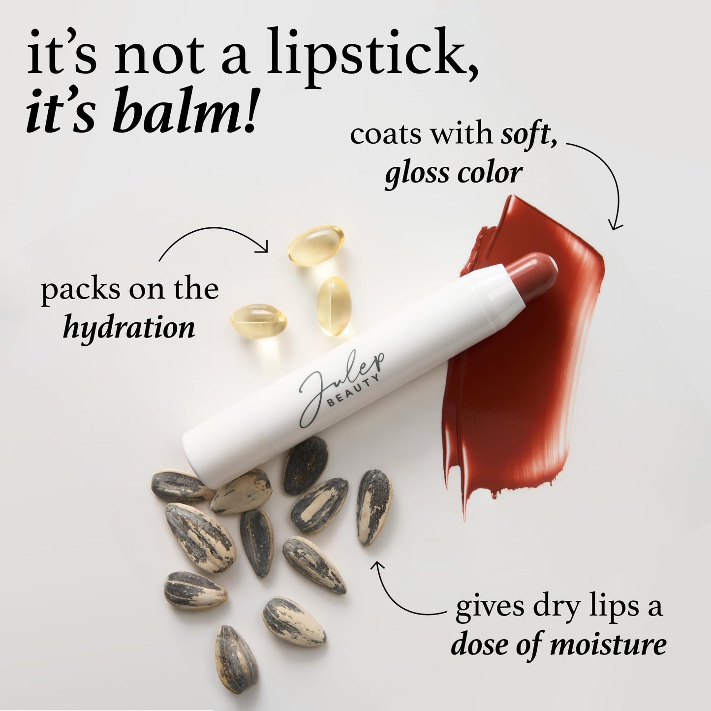 Julep It's Balm Full Coverage Lip Crayon (Canyon Rose) Hydrating, Nourishing Lip Colour - Smooth, Highly Pigmented, Semi-Gloss Finish - Buildable Lipstick with Nourishing Vitamin E Lip Balm Core