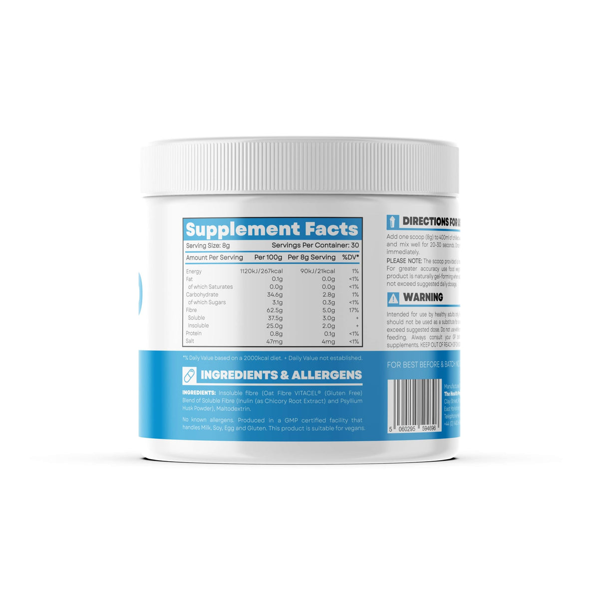 The Health Project Fibre Blend 240g, 5g Fibre Per Serving, 30 Servings