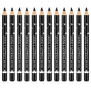 Go Ho 12 PCS Black Eyebrow Eyeliner Pencil Set, Waterproof Eyebrow Pencil,Long-lasting Sweat-proof Eyeliner Makeup Brow Tint Pen（Black）