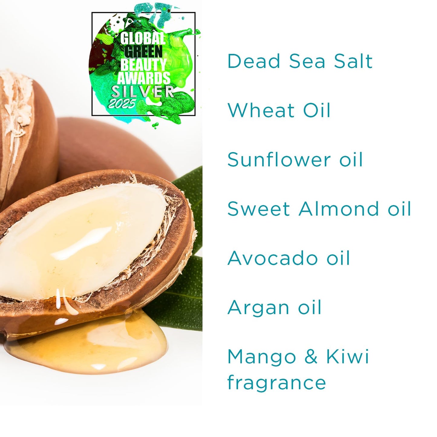 PraNaturals Dead Sea Salt Scrub, 100% Nourishing & Exfoliating, Mineral Rich Smooths Brightens & Moisturizes Skin, Enriched with Mango & Kiwi Scent (2x 500g)