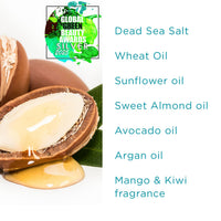PraNaturals Dead Sea Salt Scrub, 100% Nourishing & Exfoliating, Mineral Rich Smooths Brightens & Moisturizes Skin, Enriched with Mango & Kiwi Scent (2x 500g)
